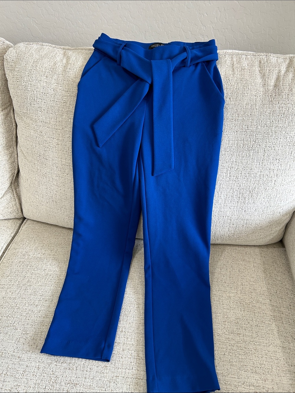 Tie-Waist Straight Leg Pants in Royal Blue